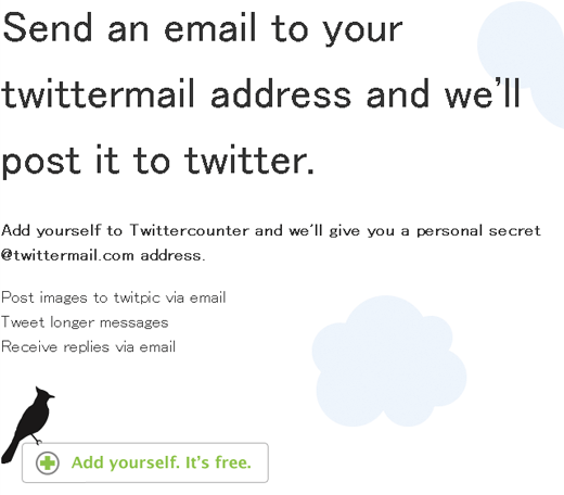twittermailのサービス(twittercounterも）