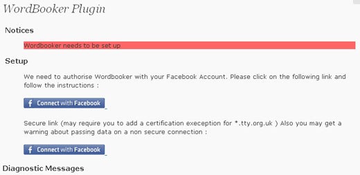 WordBookerの初期設定画面 WordBookerの初期設定画面